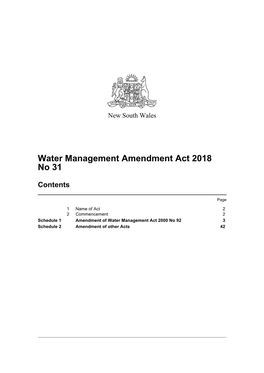 Water Management Amendment Act 2018 No 31