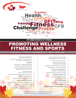 Promoting Wellness Fitness and Sports Volume 11, Issue 2 • September 2016 •