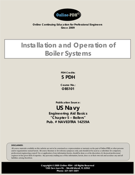 Installation and Operation of Boiler Systems