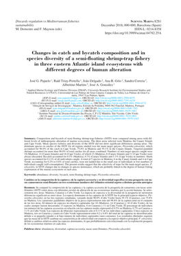 Changes in Catch and Bycatch Composition and in Species Diversity of a Semi-Floating Shrimp-Trap Fishery in Three Eastern Atlant