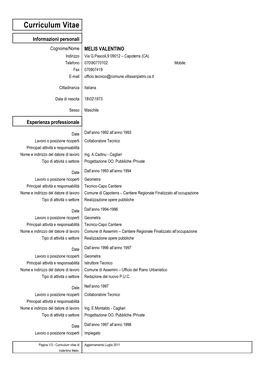 Curriculum Vitae Europass