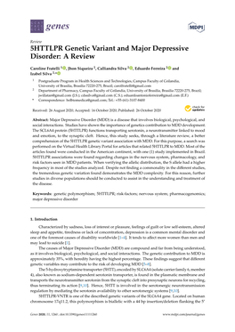 5HTTLPR Genetic Variant and Major Depressive Disorder: a Review