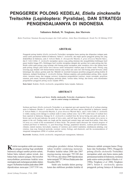 PENGGEREK POLONG KEDELAI, Etiella Zinckenella Treitschke (Lepidoptera: Pyralidae), DAN STRATEGI PENGENDALIANNYA DI INDONESIA