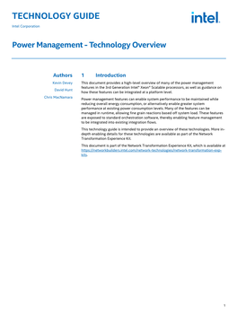 Power Management - Technology Overview