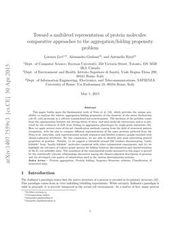 Toward a Multilevel Representation of Protein Molecules: Comparative Approaches to the Aggregation/Folding Propensity Problem