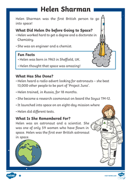 READING COMPREHENSION Helen Sharman