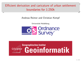 Efficient Derivation and Caricature of Urban Settlement Boundaries For