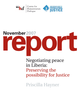 Negotiating Peace in Liberia: Preserving the Possibility for Justice