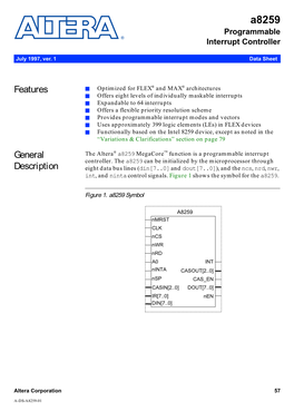 A8259 Programmable Interrupt Controller Data Sheet