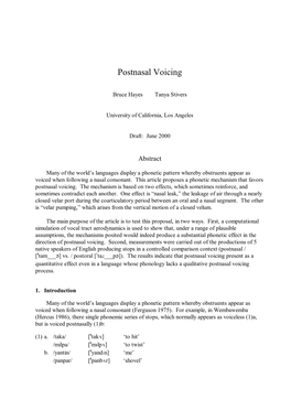 Postnasal Voicing