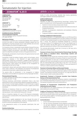 Somatostatin for Injection