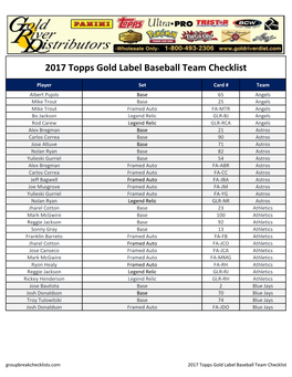 2017 Gold Label Baseball