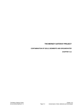 Contamination of Soils, Sediments and Groundwater Chapter 14.0