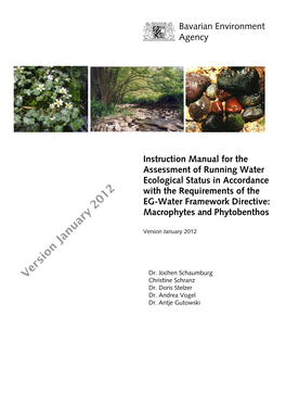 Instruction Manual for the Assessment of Running Water Ecological Status in Accordance with the Requirements of the EG-Water