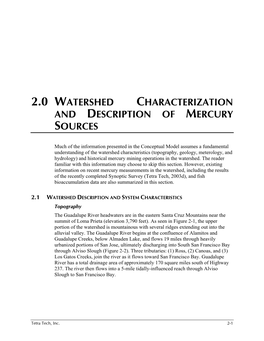 Watershed Characterization and Description of Mercury Sources