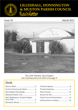 Newsletter Issue 32 March 2013