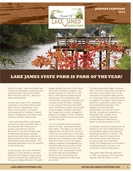Lake James State Park Is Park of the Year!