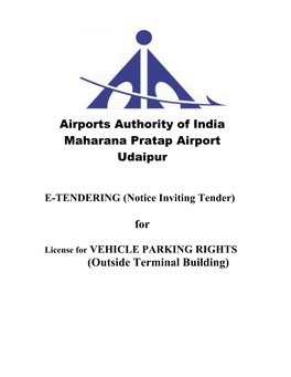 Airports Authority of India Maharana Pratap Airport Udaipur for (Outside