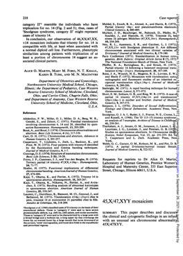 45,X/47,XYY Mosaicism Lsnodgrass Et Al