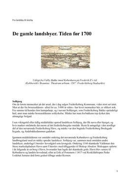 De Gamle Landsbyer. Tiden Før 1700