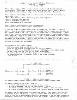 Analysis of the Maspar MP-1 Architecture Bradley C