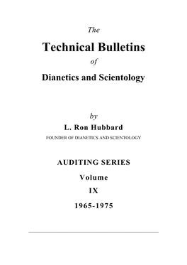 The Technical Bulletins of Dianetics and Scientology by L