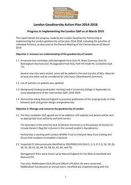 Annual Review on Previous Action Plan