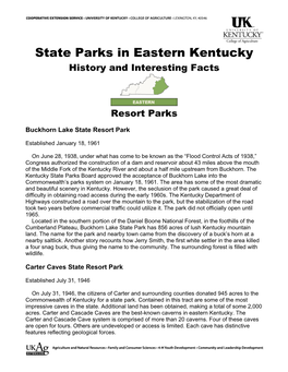 State Parks in Eastern Kentucky History and Interesting Facts