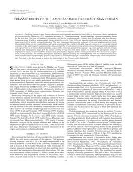 Triassic Roots of the Amphiastraeid Scleractinian Corals