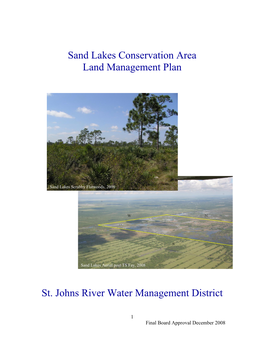 Sand Lakes Conservation Area Land Management Plan St. Johns River