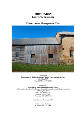 BRICKENDON Longford, Tasmania Conservation Management Plan