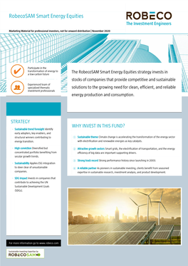 Robecosam Smart Energy Equities