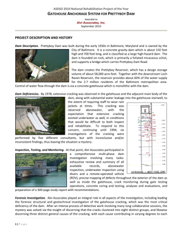 Gatehouse Anchorage System for Prettyboy Dam Project