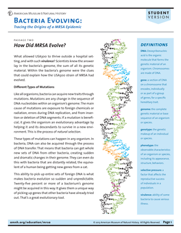 Bacteria Evolving: Tracing the Origins of a MRSA Epidemic