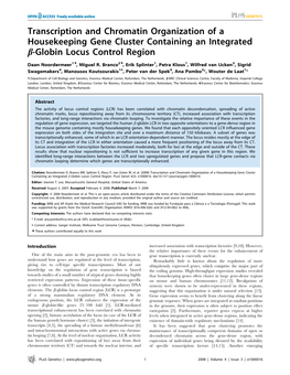 Transcription and Chromatin Organization of a Housekeeping Gene Cluster Containing an Integrated B-Globin Locus Control Region