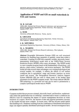 Application of WEPP and GIS on Small Watersheds in USA and Austria