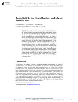 Gurda Motif in the Hindu-Buddhist and Islamic Period in Java