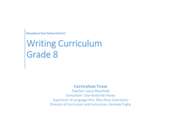 Writing Curriculum Grade 8