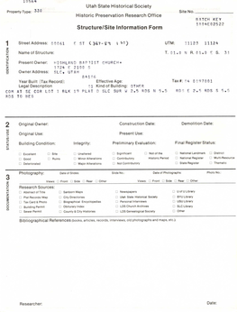 Structure/Site Information Form