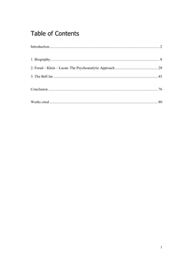 Table of Contents