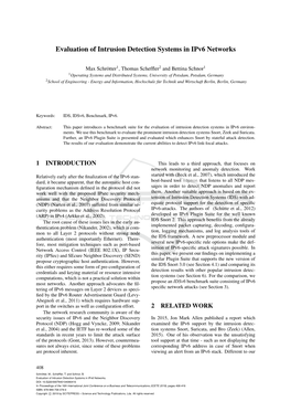 Evaluation of Intrusion Detection Systems in Ipv6 Networks