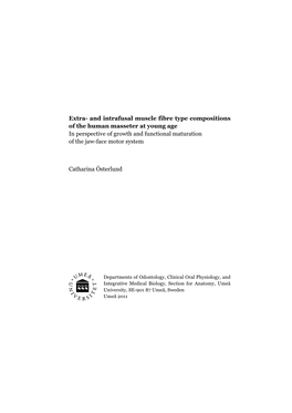 Extra- and Intrafusal Muscle Fibre Type Compositions of the Human Masseter at Young Age in Perspective of Growth and Functional