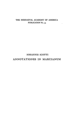 Lutz, Cora E./ Iohannis Scotti Annotationes in Marcianum. Edited