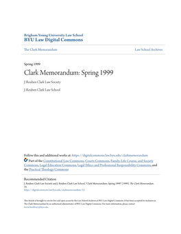 Clark Memorandum: Spring 1999 J