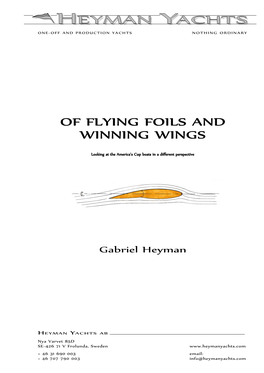 Of Flying Foils and Winning Wings