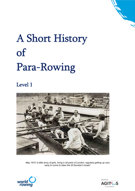 A Short History of Para-Rowing