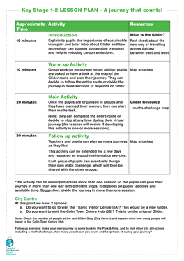 Key Stage 1-2 LESSON PLAN – a Journey That Counts!