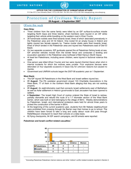 Protection of Civilians Weekly Report 29 August