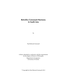 Retroflex Consonant Harmony in South Asia