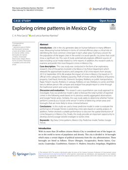 Exploring Crime Patterns in Mexico City